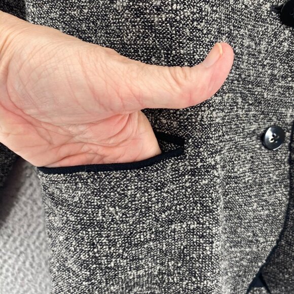 Talbots Blazer Womens 12 Gray Marled Wool Button Up Pockets Office Career Work - Picture 5 of 10